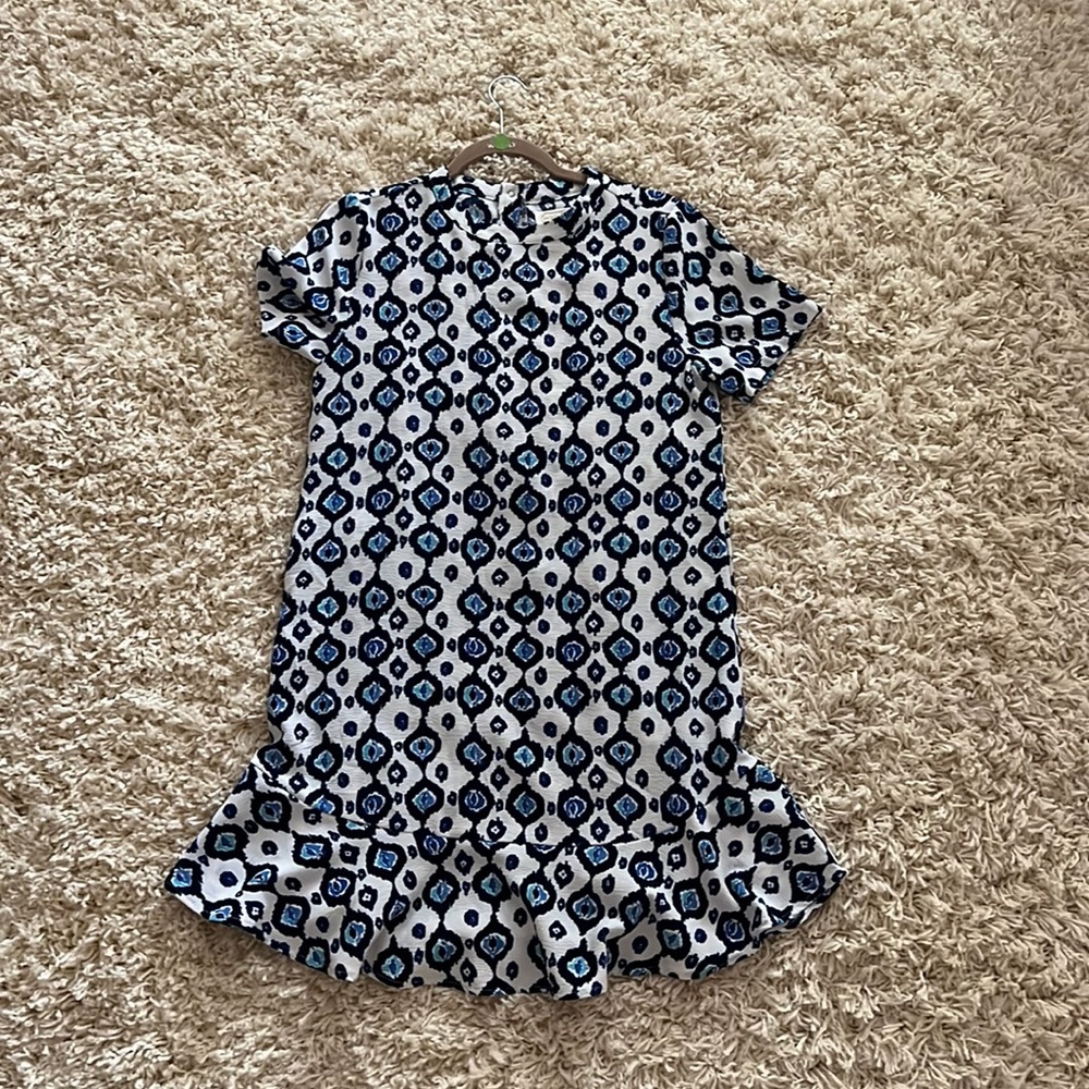 Mud pie blue printed drop waist dress